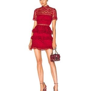 Self Portrait red star lace mini dress (sz 8)